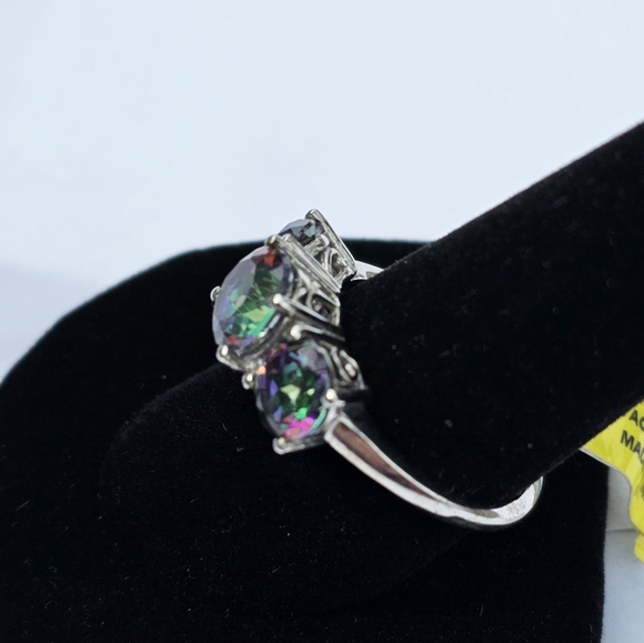 Colorful Mystic Topaz Sterling Silver Ring Size 10 NWT - Picture 6 of 11